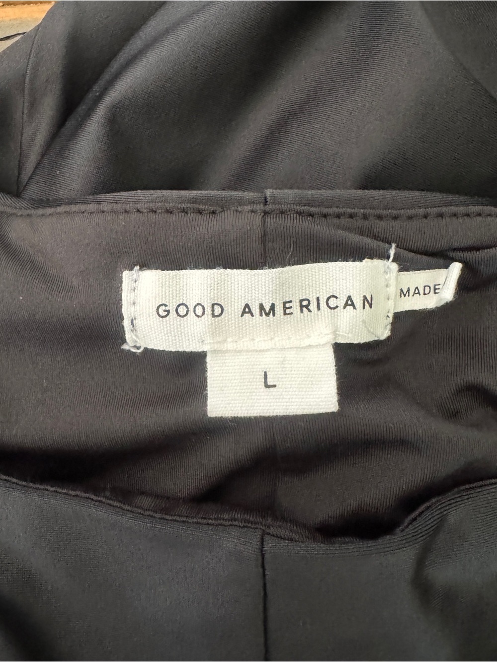 Good American Twist Waist Midi Dress Black Sleeveless Bodycon L - Picture 4 of 4